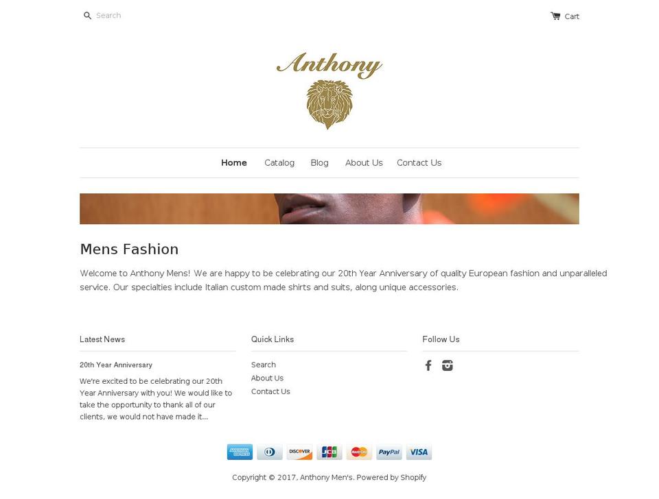 anthonyforesthills.com shopify website screenshot