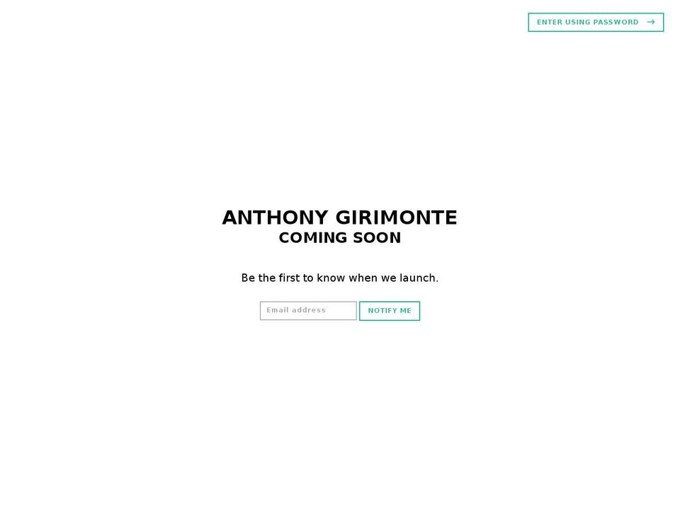 anthonygirimonte.com — Shopify storefront screenshot