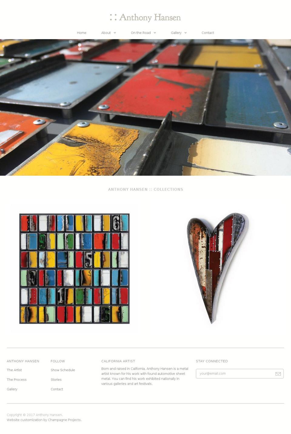 anthonyhansen.com shopify website screenshot