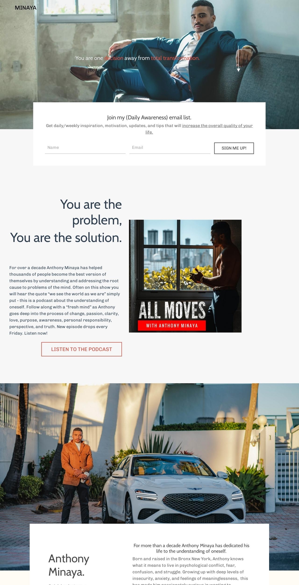 anthonyminaya.com shopify website screenshot
