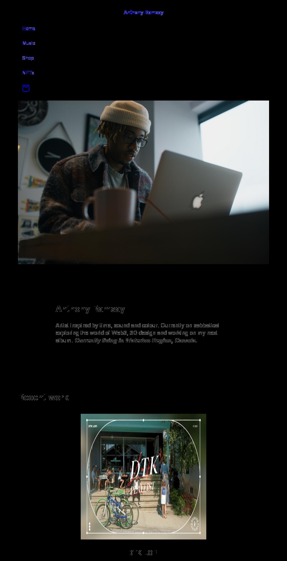 anthonyramsay.com shopify website screenshot