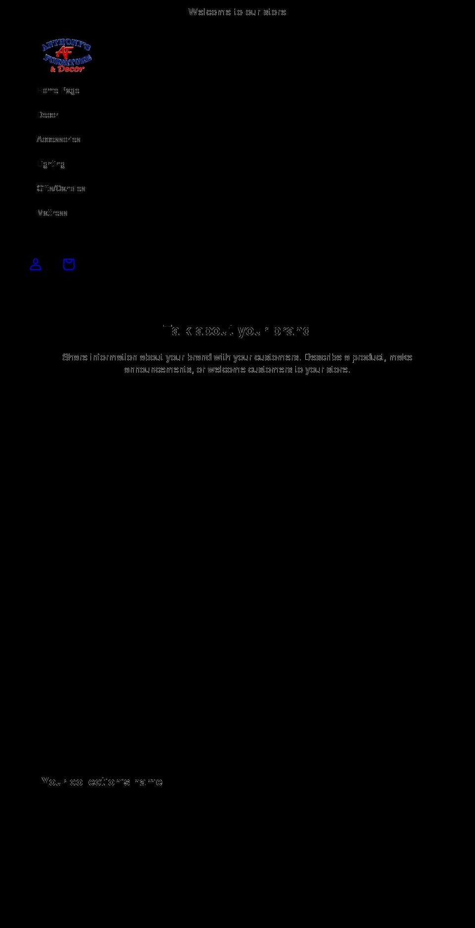 anthonysfurniturehomedecor.com — Shopify storefront screenshot