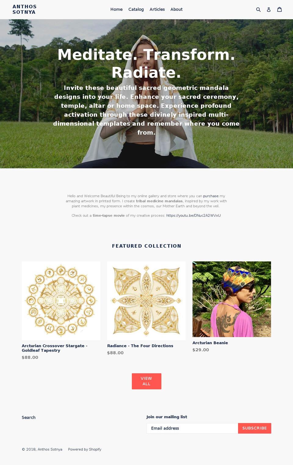 anthossotnya.com — Shopify storefront screenshot