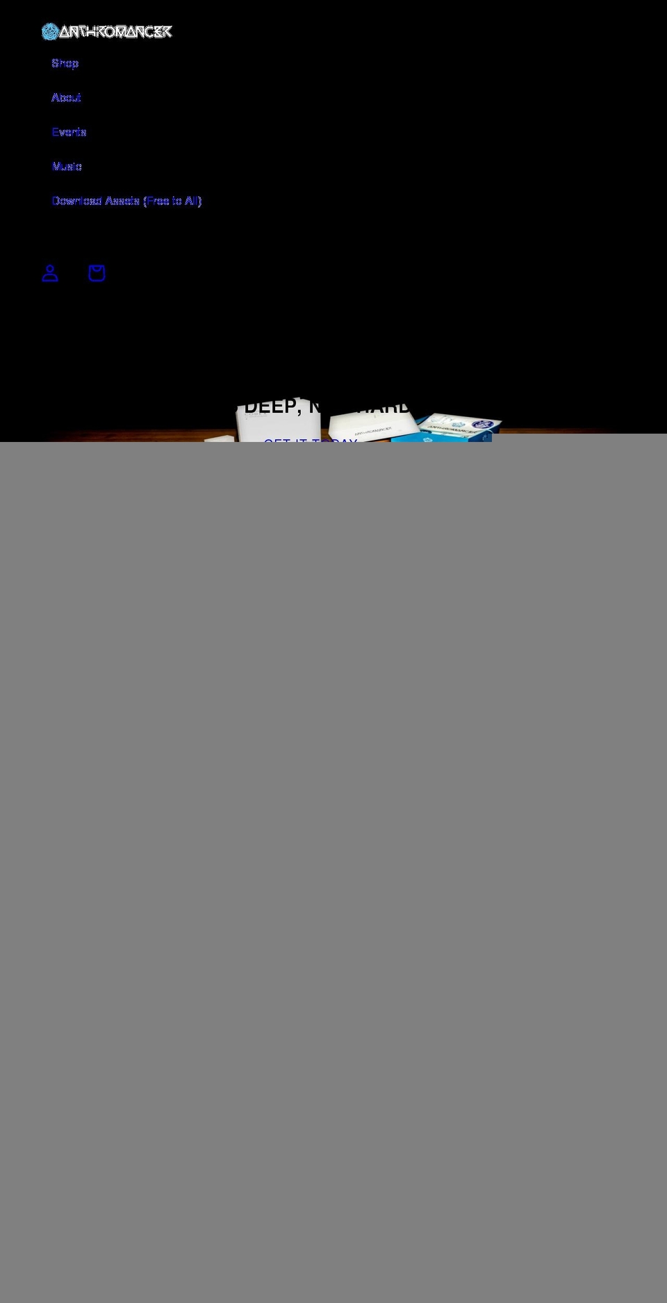 anthromancer.com shopify website screenshot