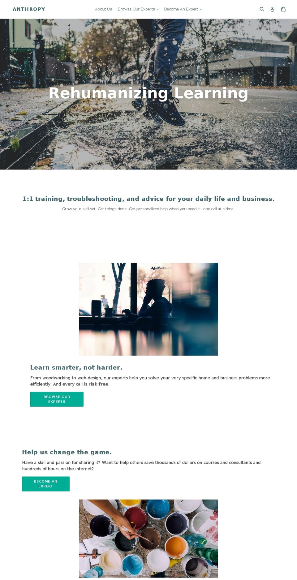 anthropy.co shopify website screenshot