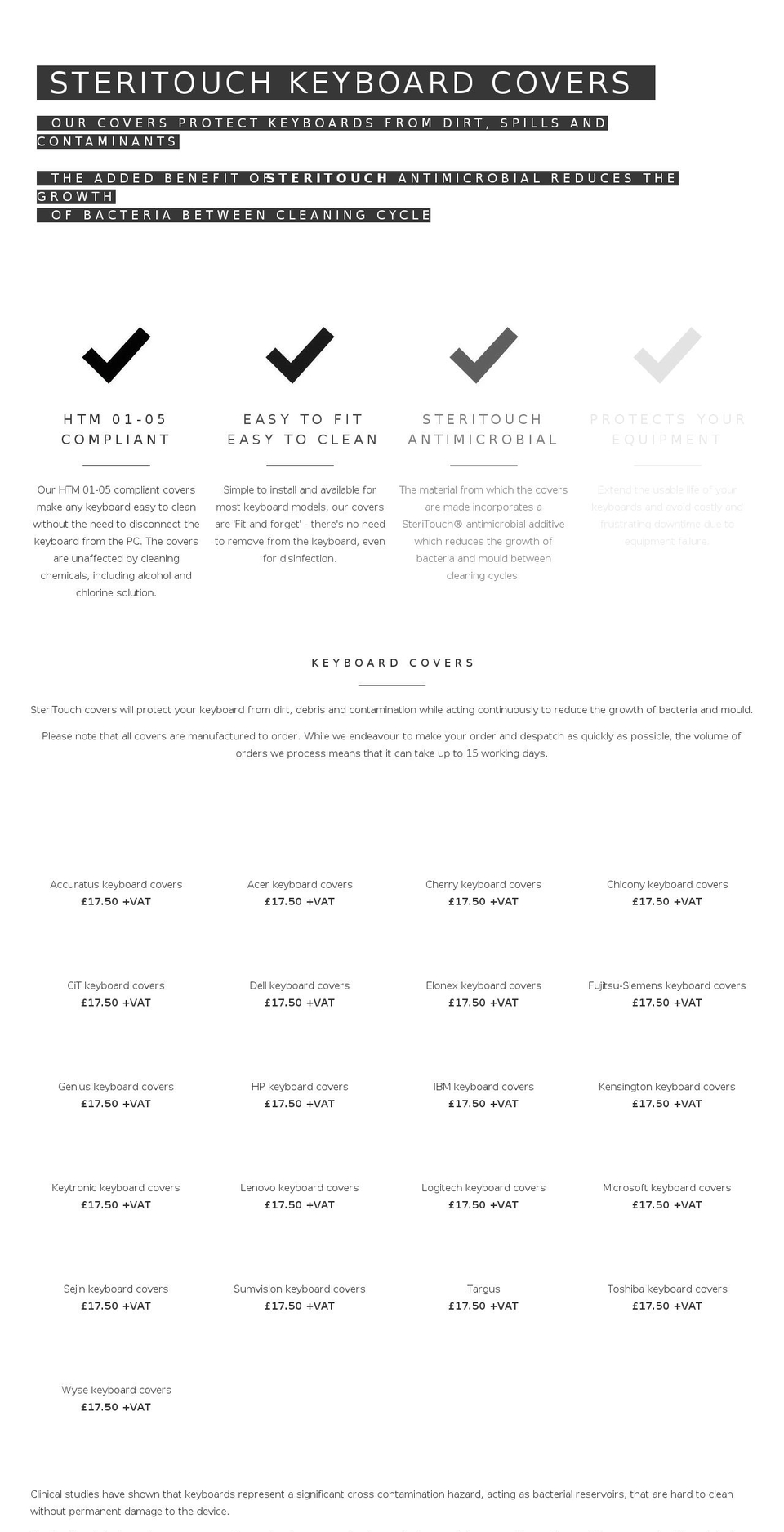antibacterial-keyboard-covers.com shopify website screenshot