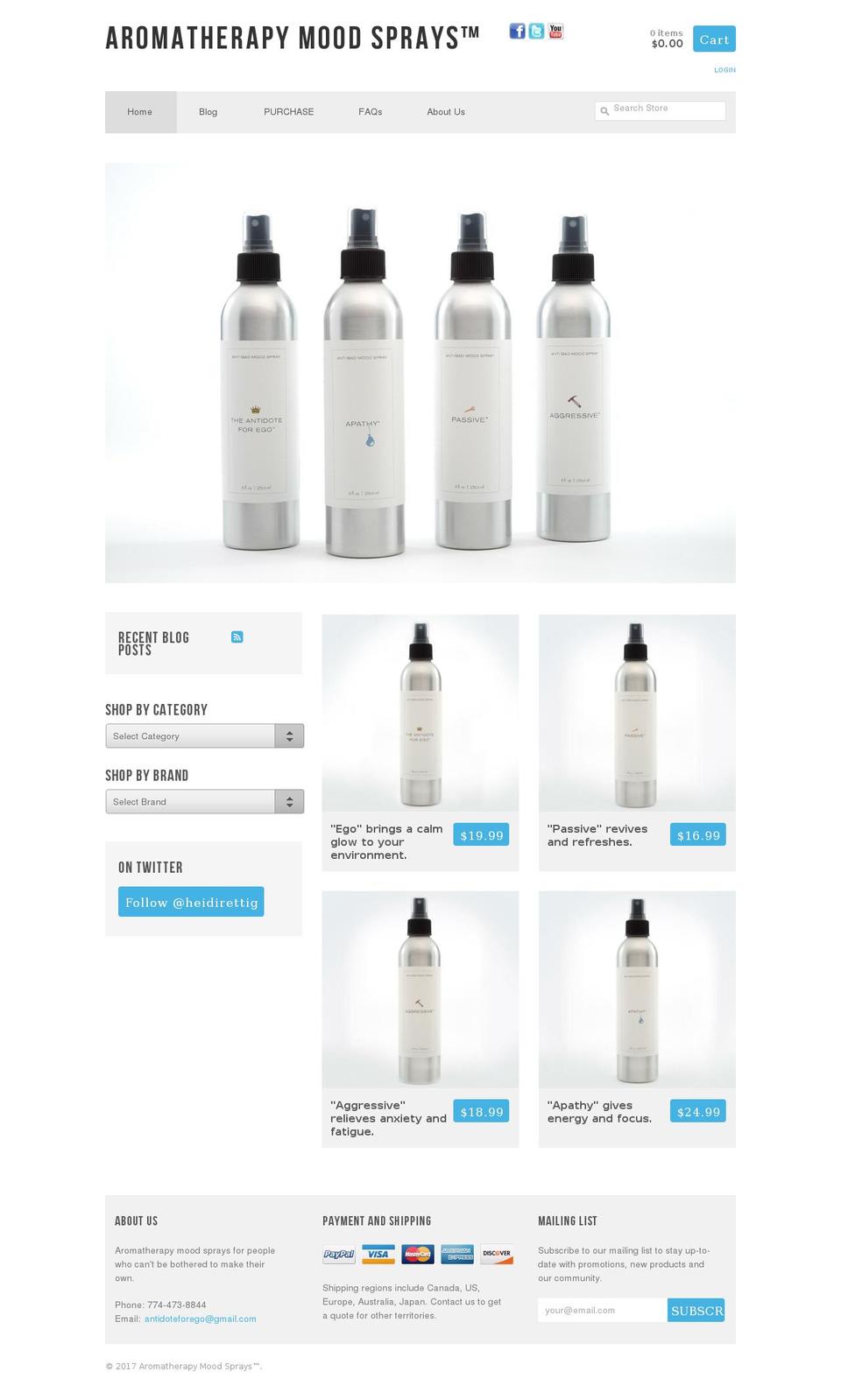 antibadmoodsprays.com shopify website screenshot