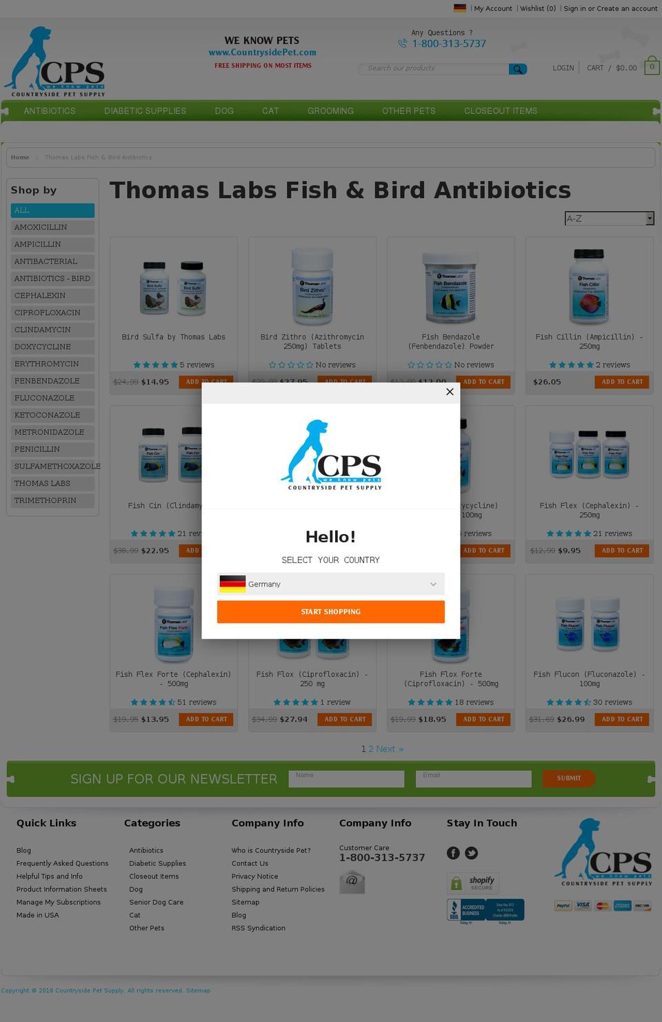 antibiotics-sale.com shopify website screenshot