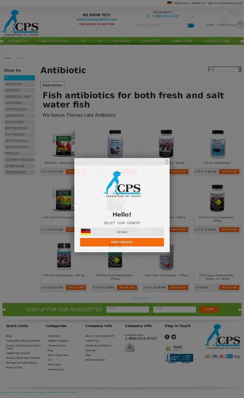 antibioticsdirect.com shopify website screenshot