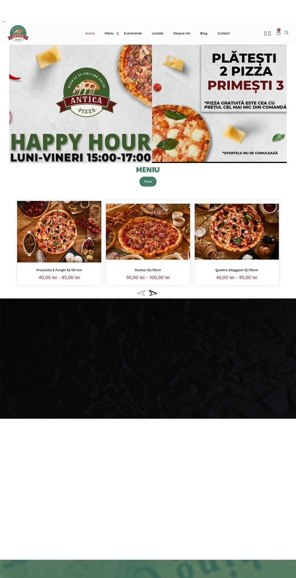 antica-pizza.ro shopify website screenshot