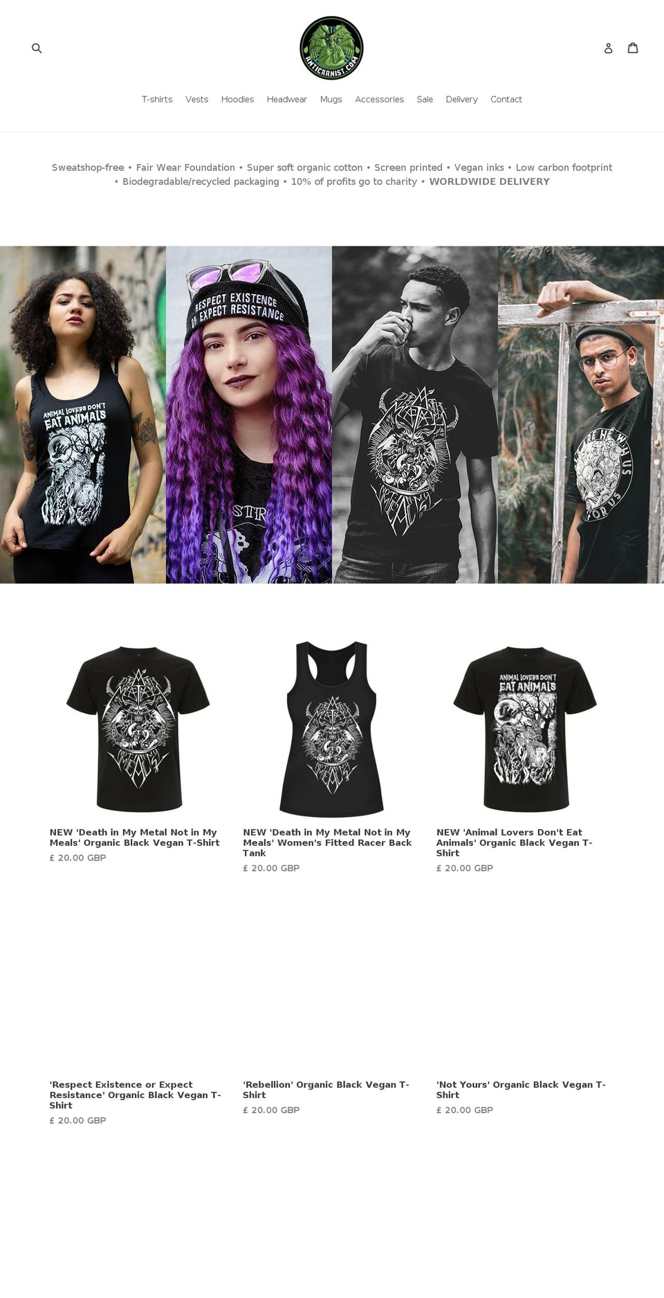 anticarnist.com shopify website screenshot