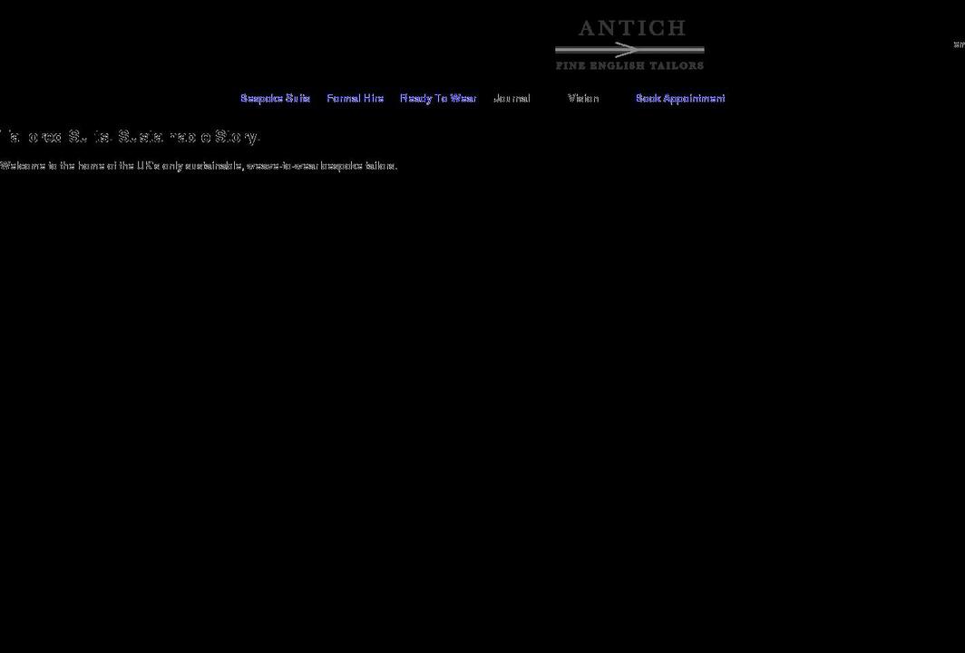 antichfinetailors.co.uk shopify website screenshot