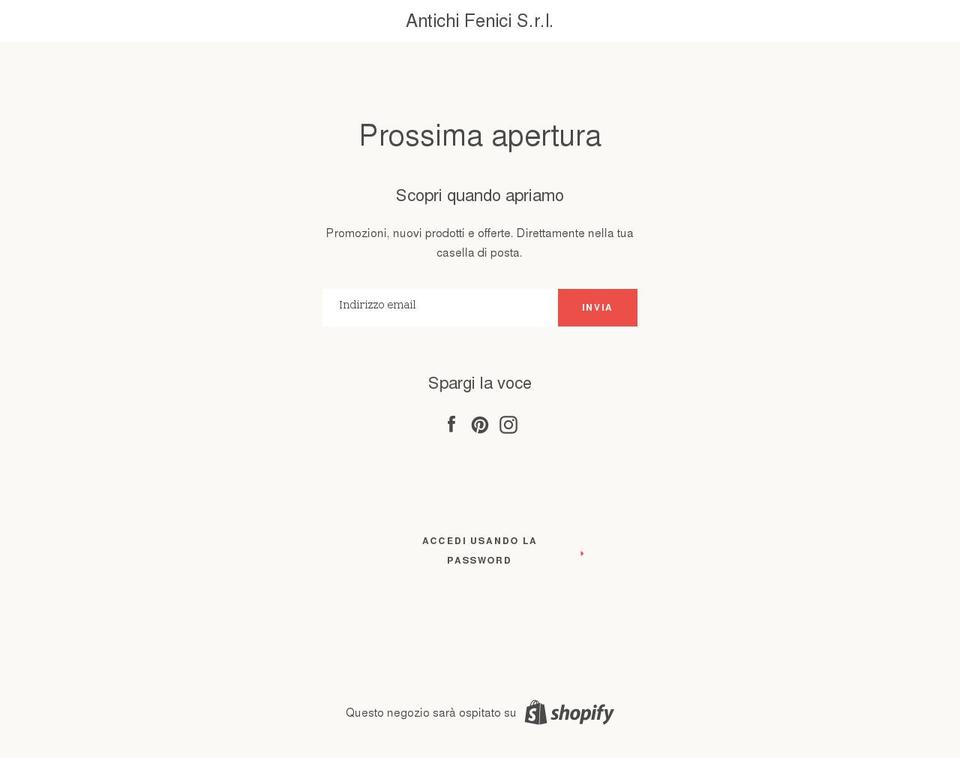 antichifenicisrl.com shopify website screenshot