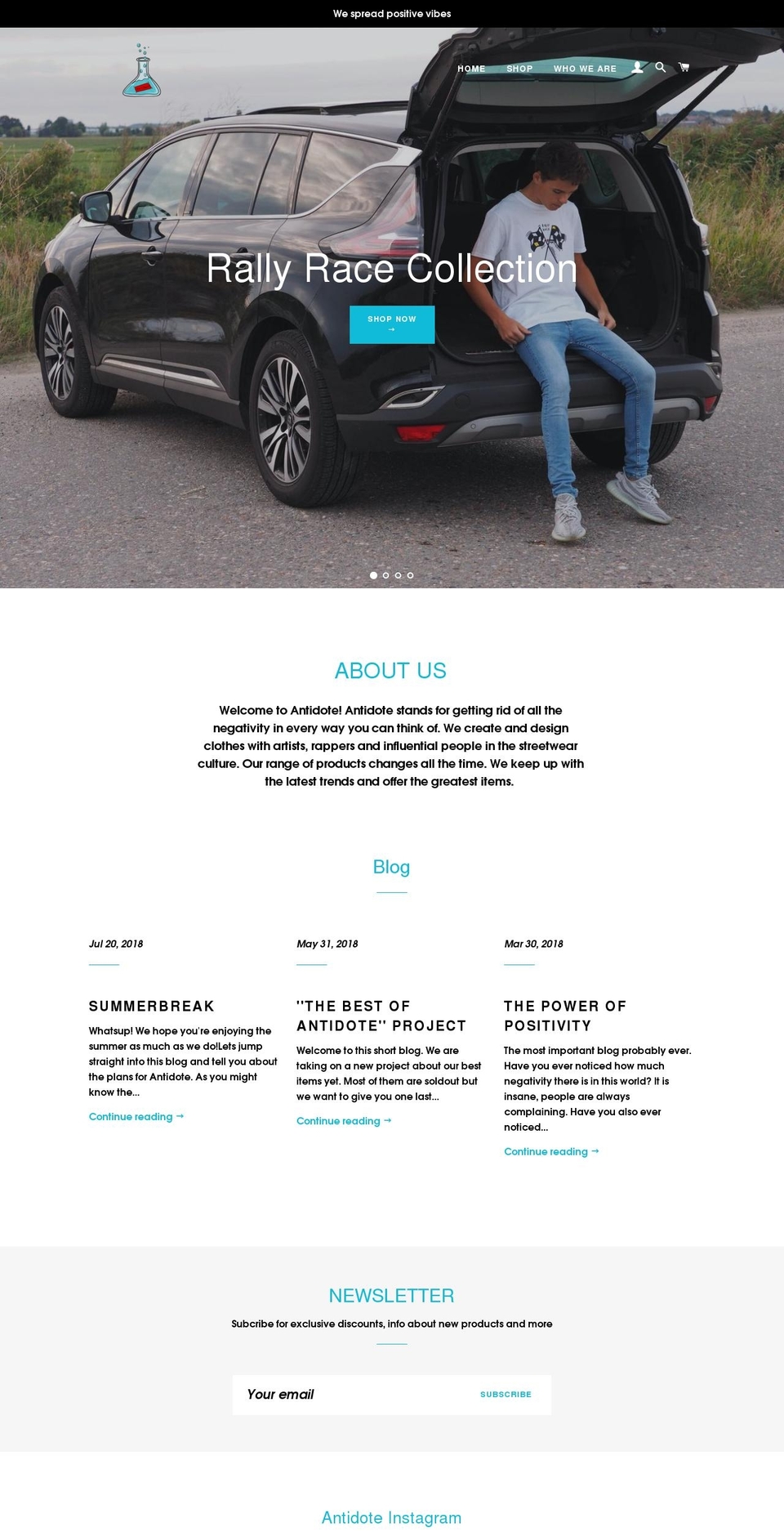 antidoteonline.com — Shopify storefront screenshot