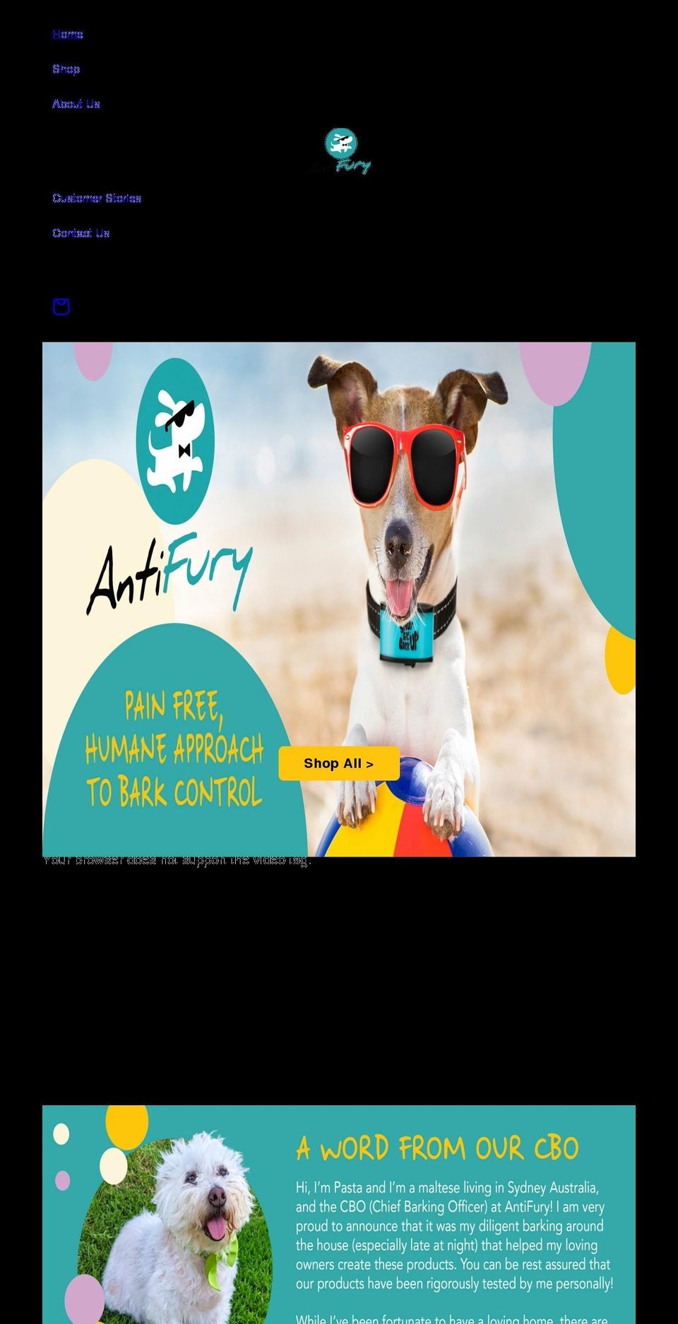antifury.com shopify website screenshot