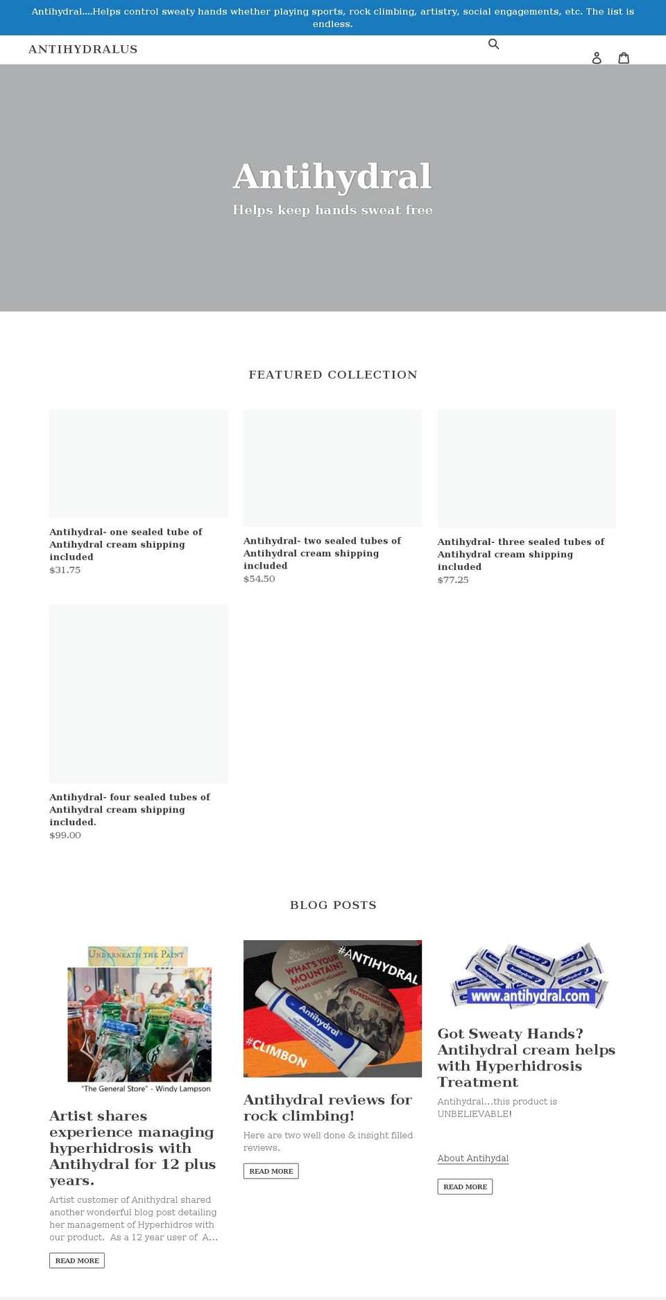 antihydralus.com shopify website screenshot