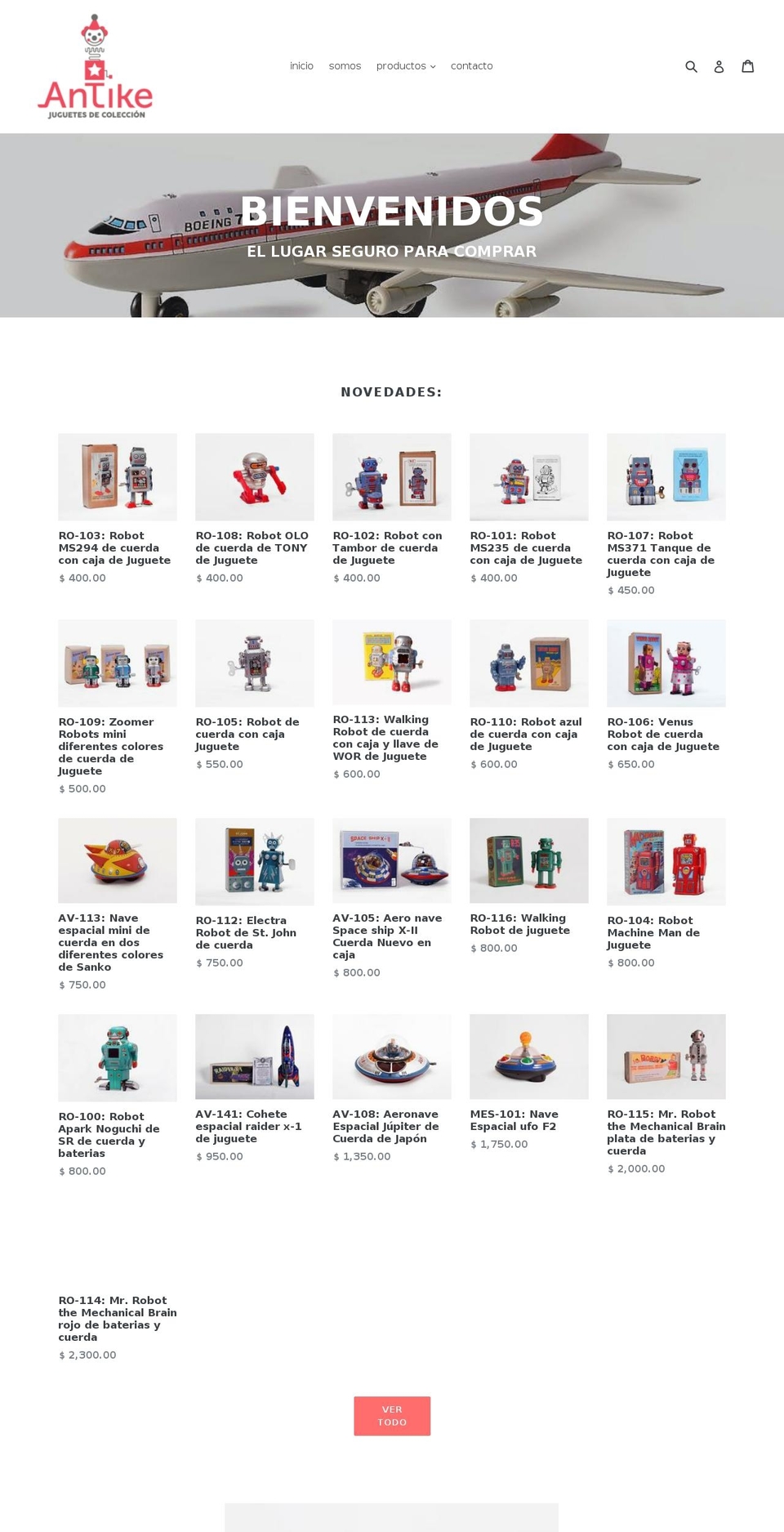 antiketoys.com shopify website screenshot