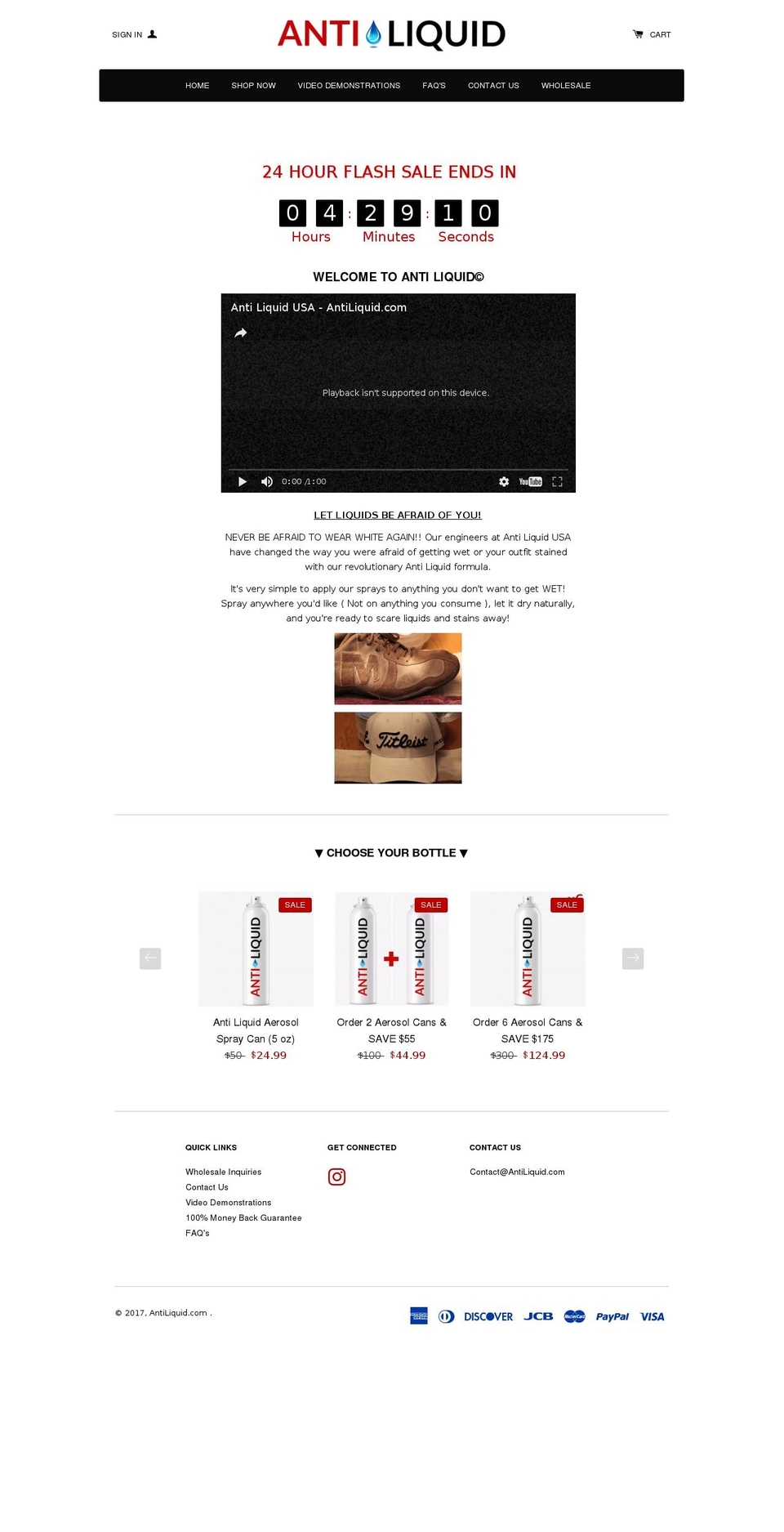 antiliquid.com shopify website screenshot