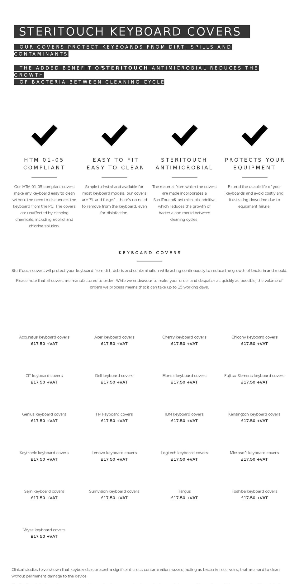 antimicrobial-keyboard-covers.com shopify website screenshot