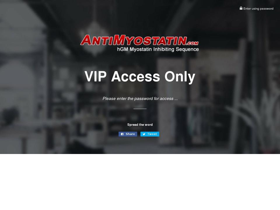 antimyostatin.com — Shopify storefront screenshot