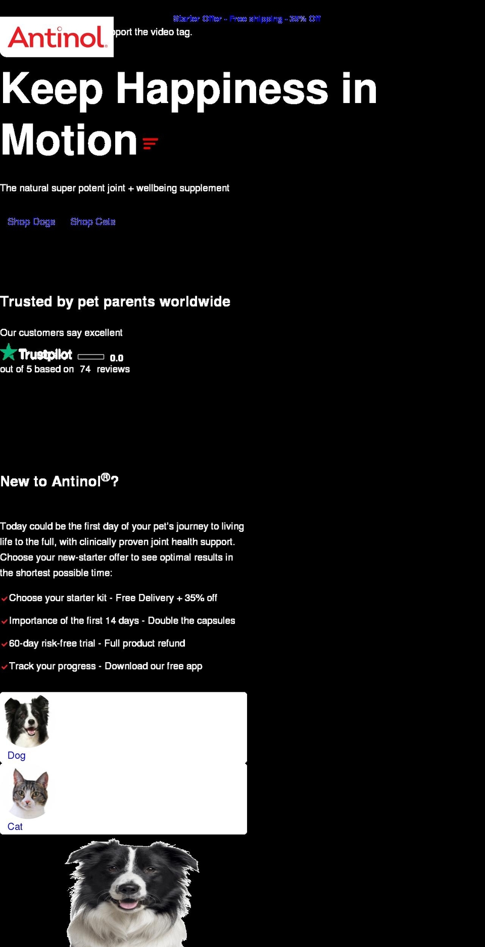 antinol.eu shopify website screenshot