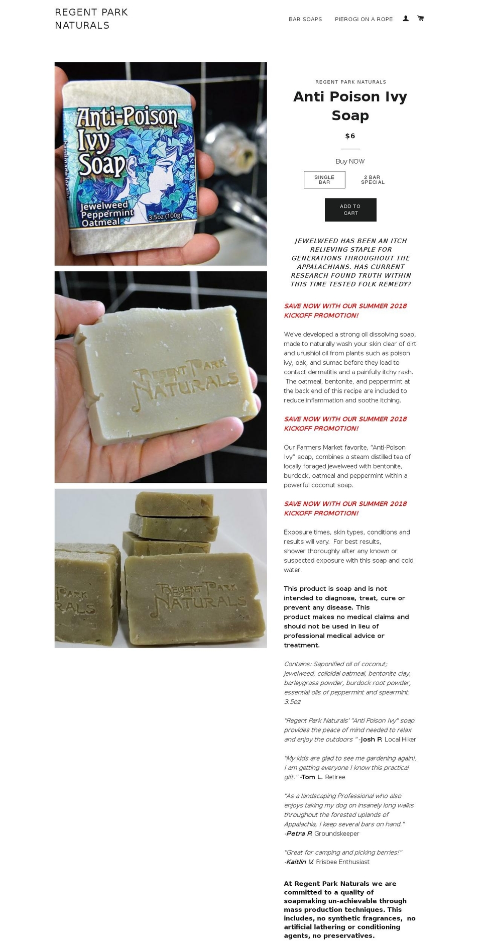 antipoisonivysoap.com — Shopify storefront screenshot