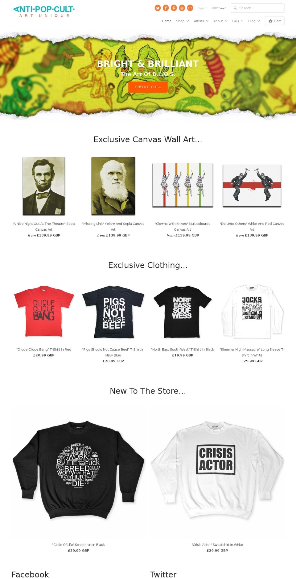 antipopcult.org shopify website screenshot