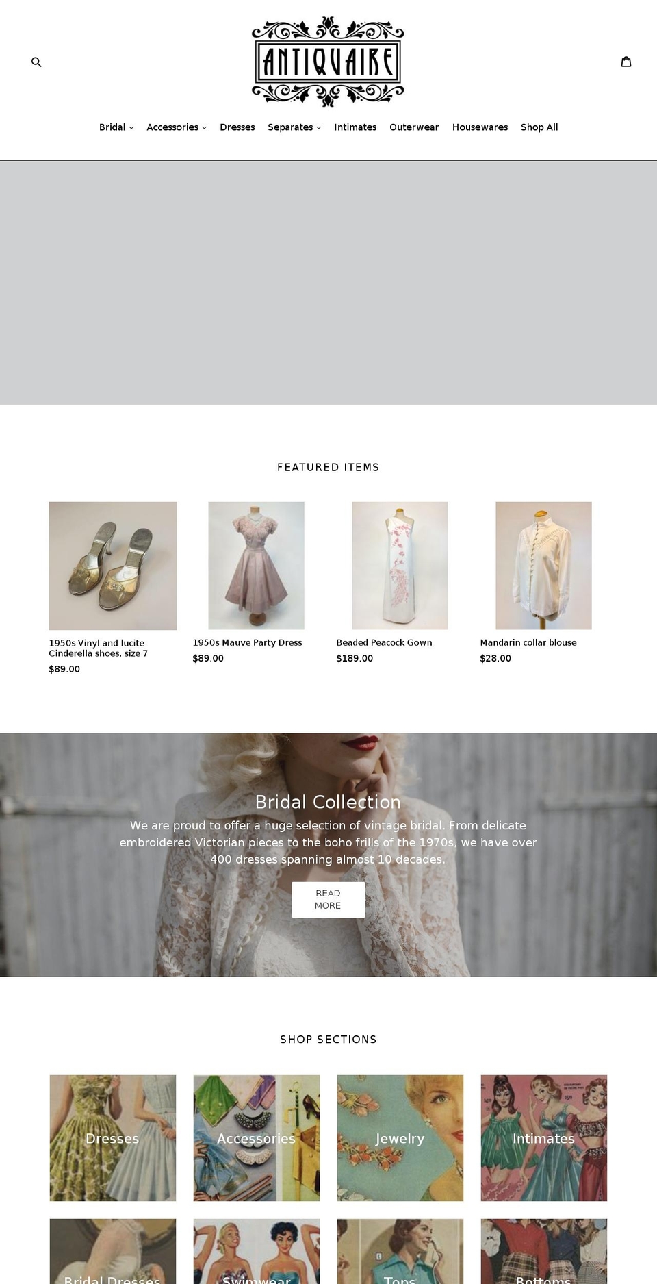 antiquaireboutique.com shopify website screenshot