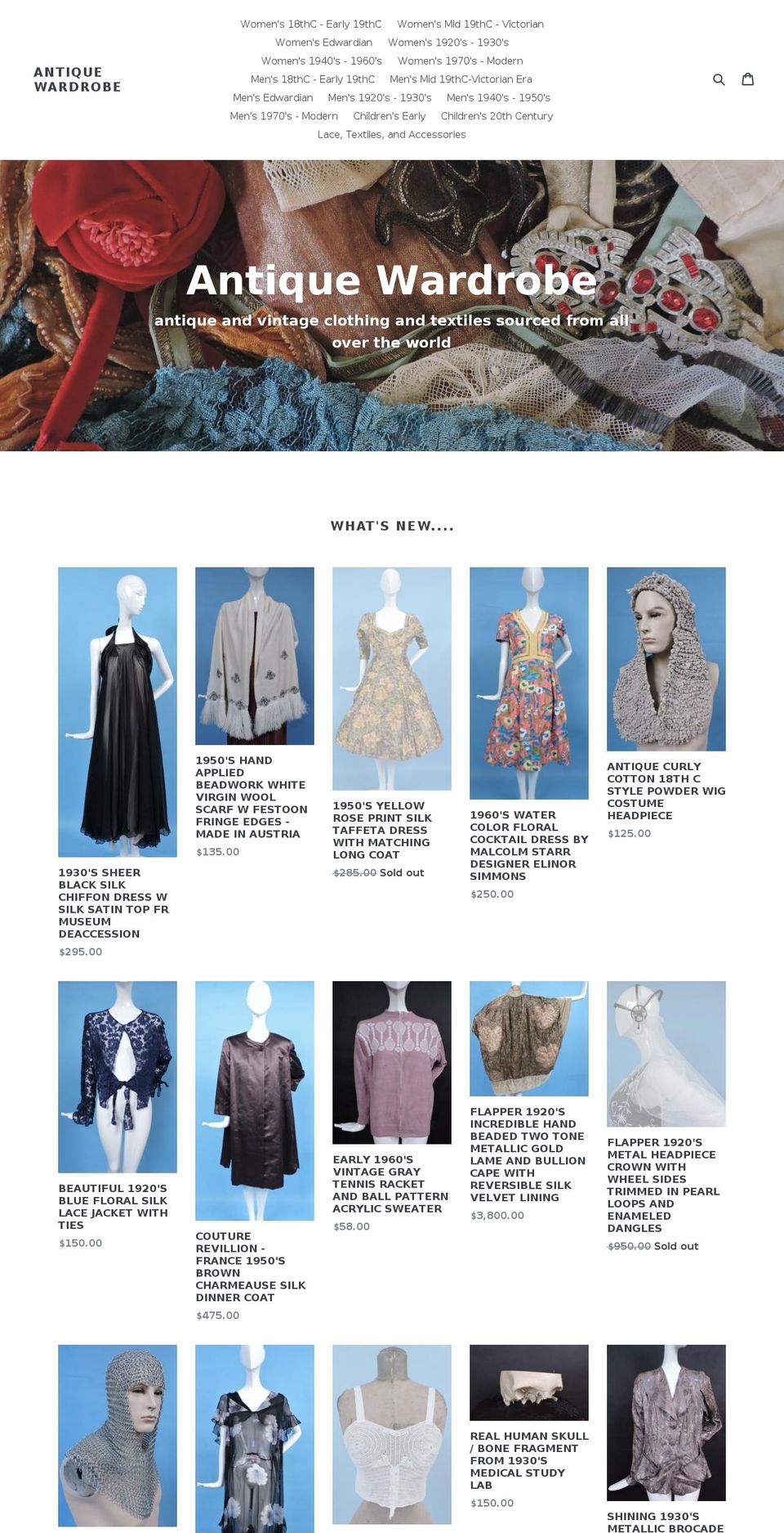 antique-wardrobe.com — Shopify storefront screenshot