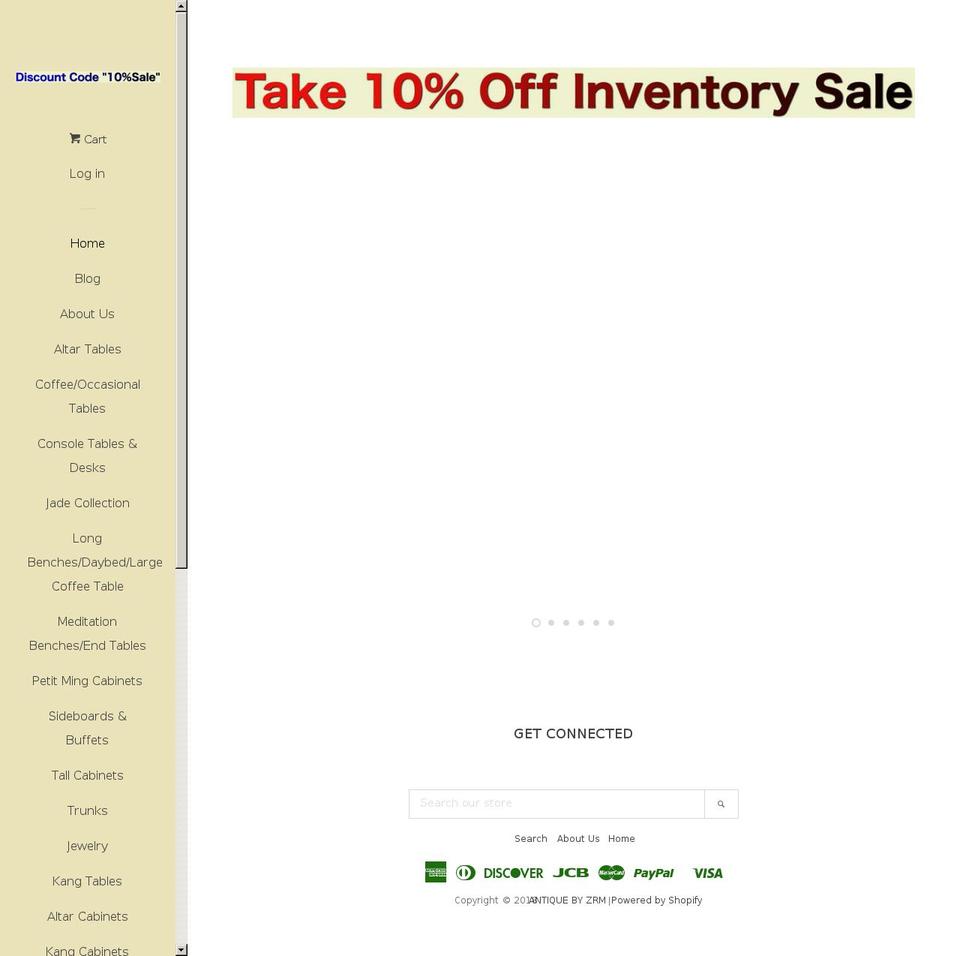 antiquebyzrm.com shopify website screenshot