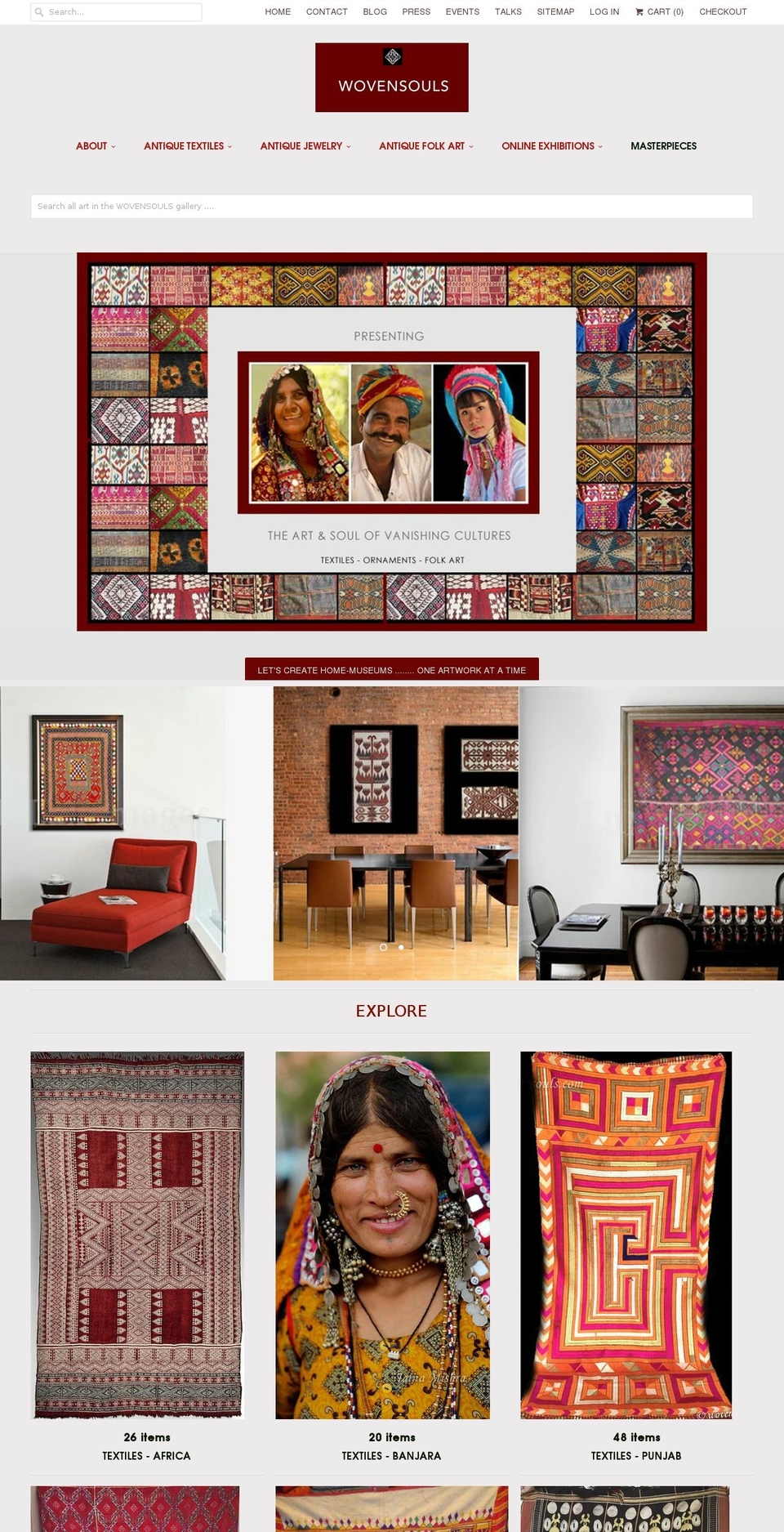 antiqueindiantextiles.com — Shopify storefront screenshot