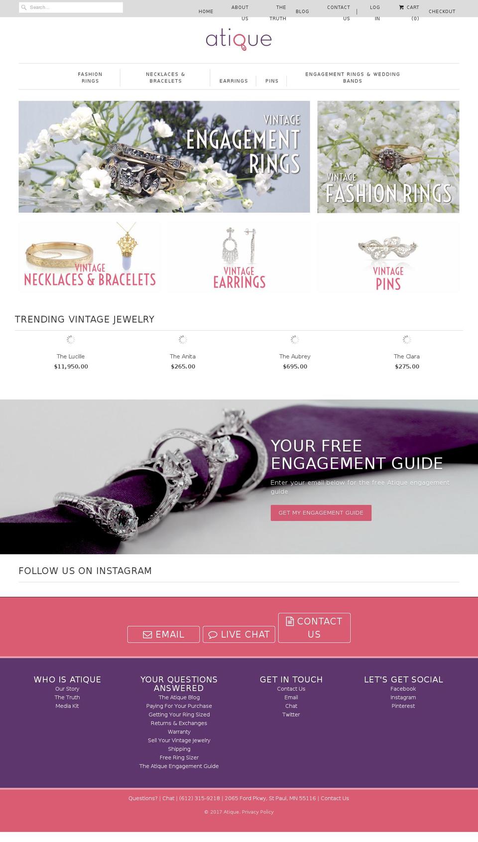 2016-11-08 Shopify theme site example antiquejewelry.com