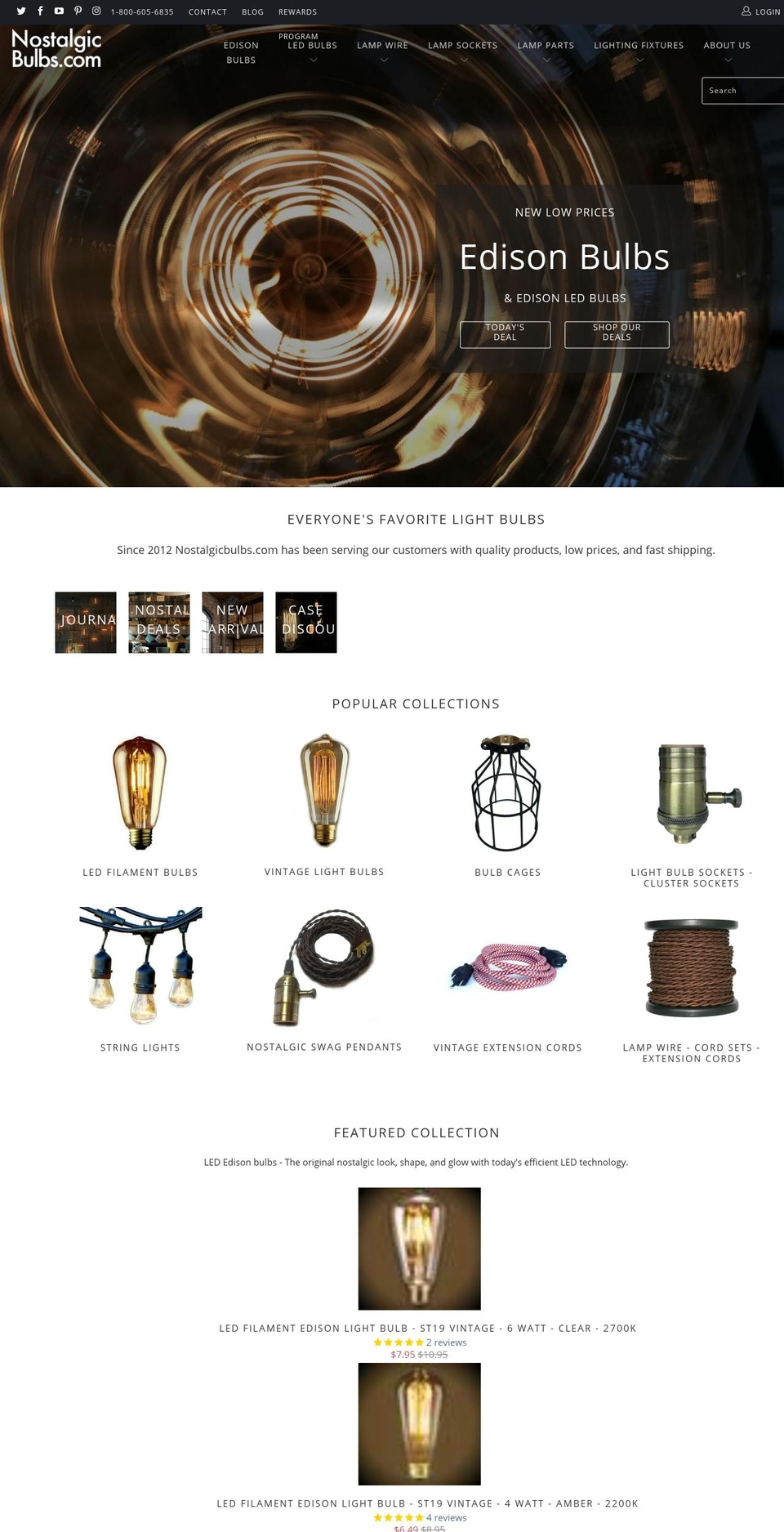 antiquelightbulbco.com — Shopify storefront screenshot