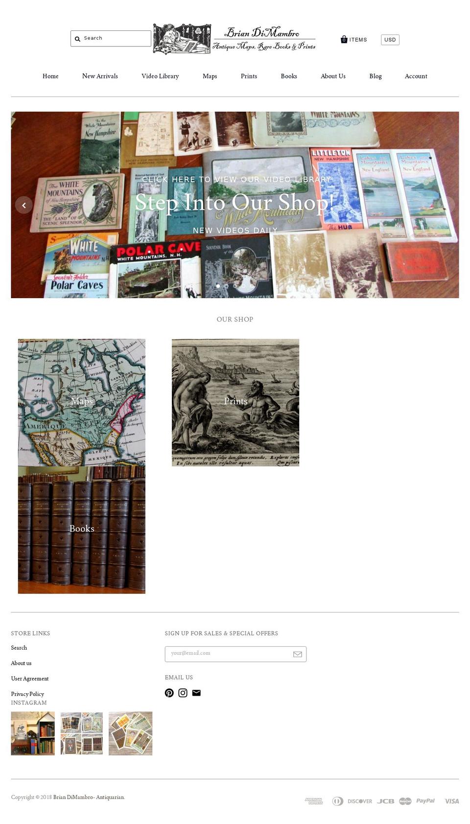 RareMapsandBooks Shopify theme site example antiquemapsandbooks.com