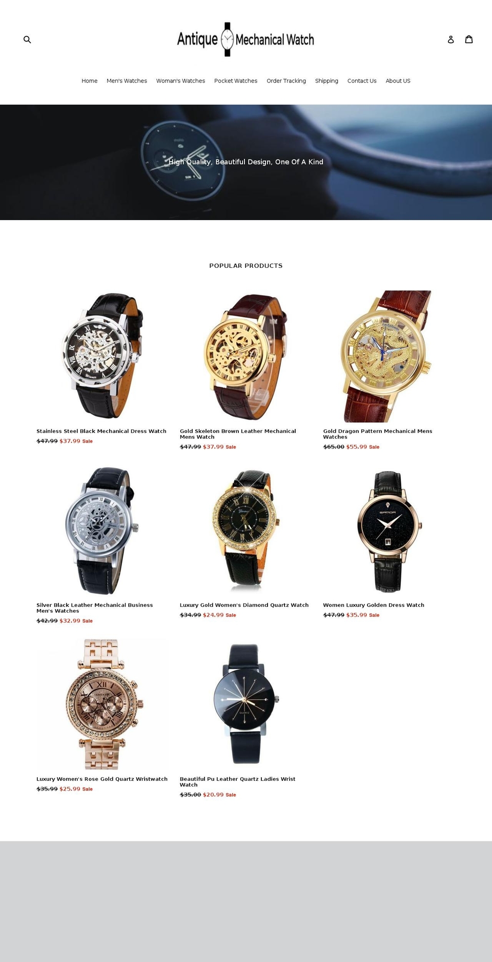 antiquemechanicalwatch.com — Shopify storefront screenshot