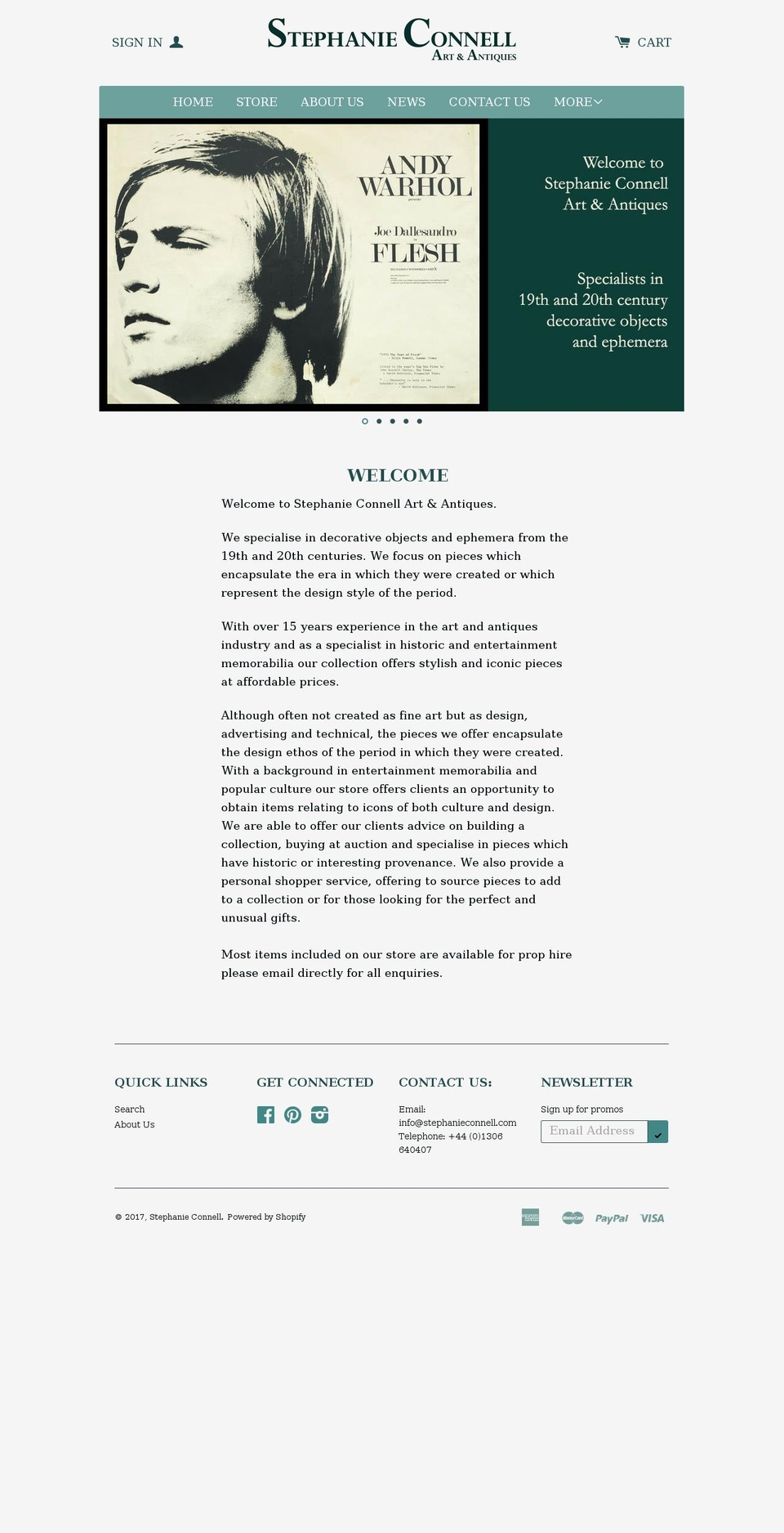 antiquepersonalshopper.com shopify website screenshot
