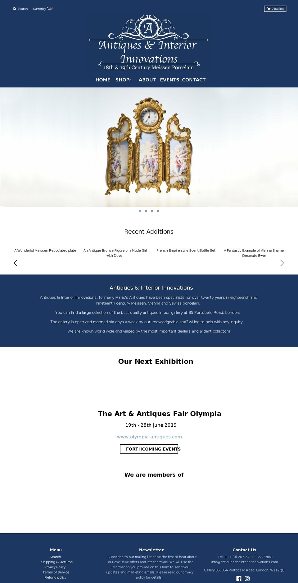 antiquesandinteriorinnovations.com shopify website screenshot