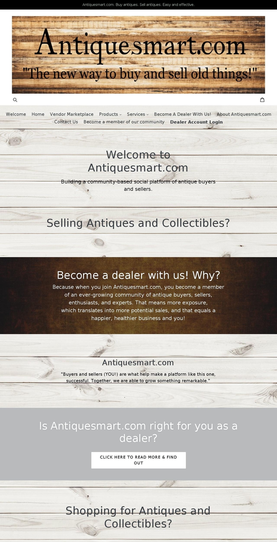 antiquesmart.com shopify website screenshot