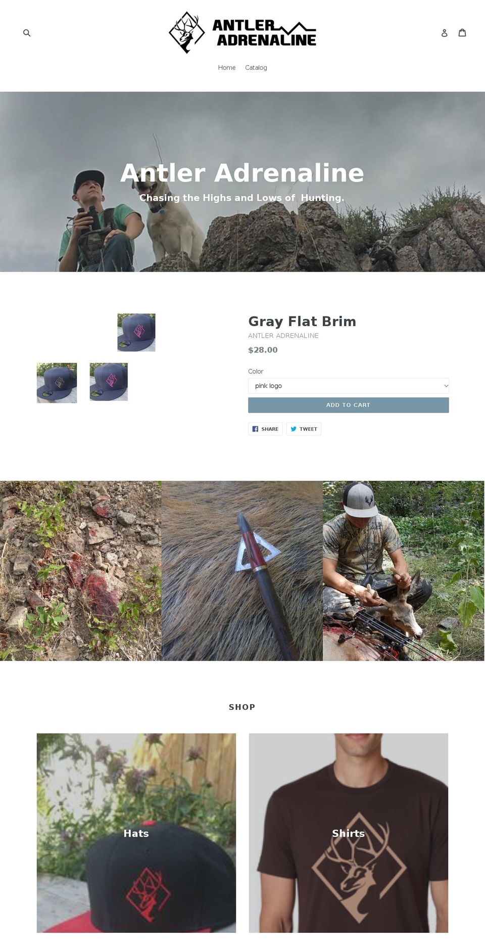 antleradrenaline.com — Shopify storefront screenshot