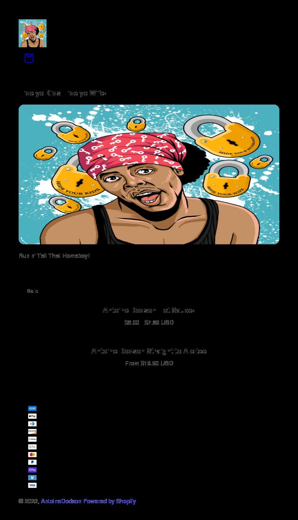 antoinedodson.com shopify website screenshot