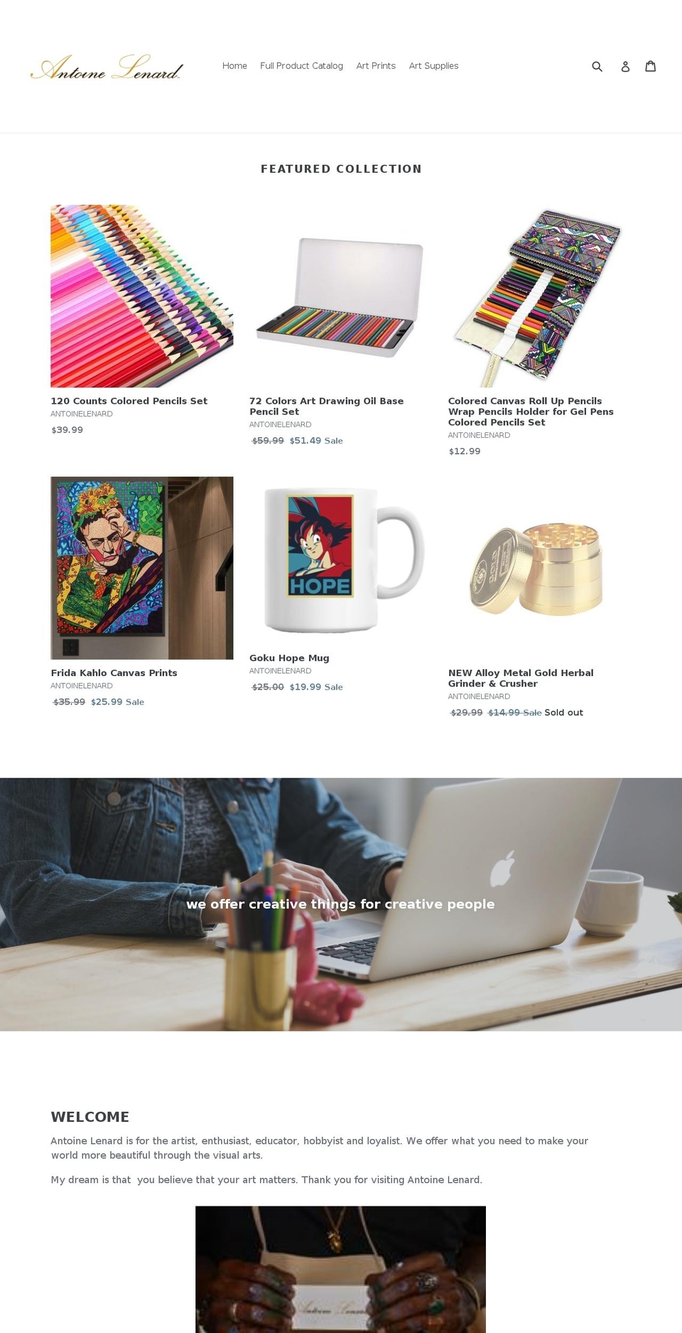 antoinelenard.com — Shopify storefront screenshot