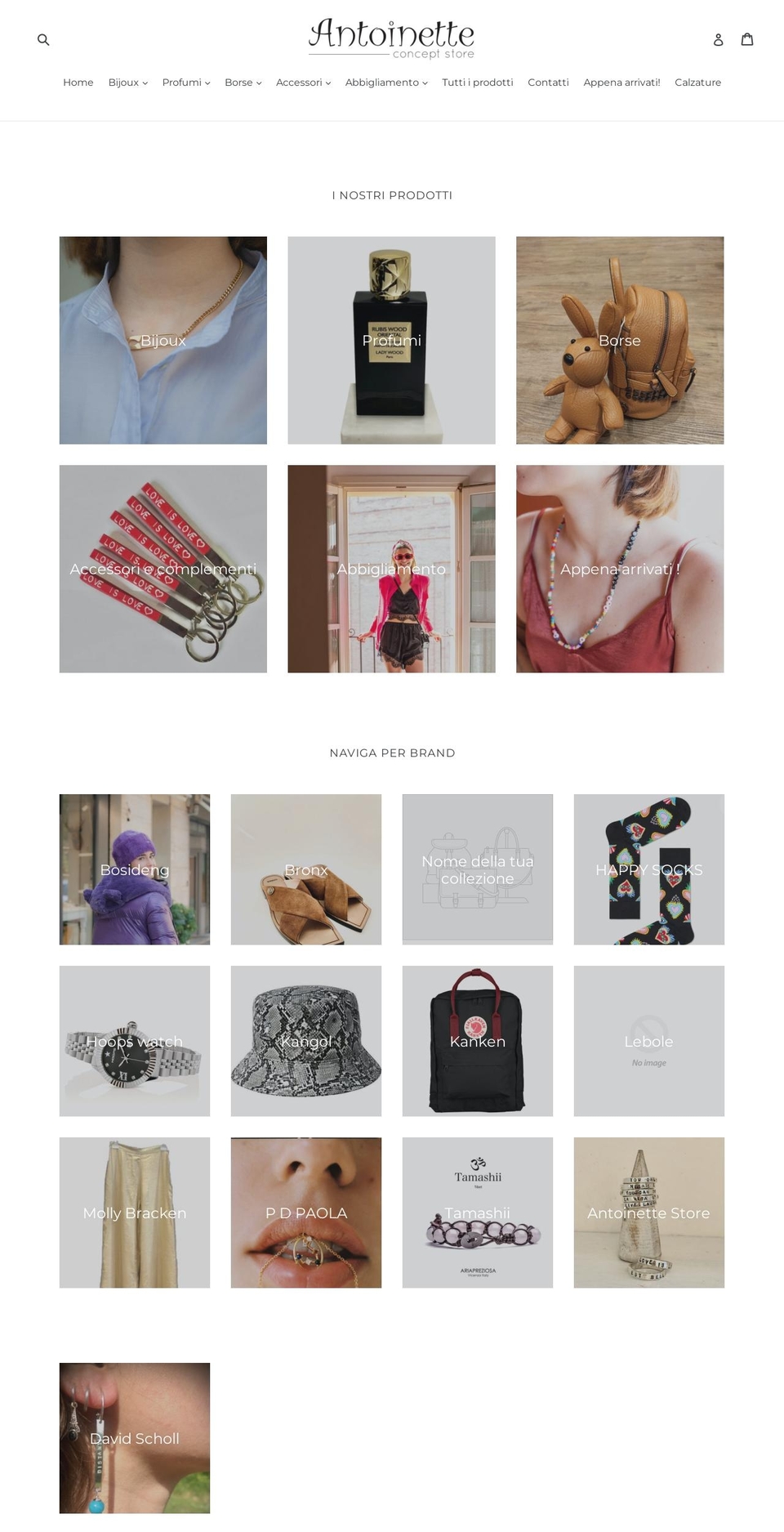 antoinette.it shopify website screenshot