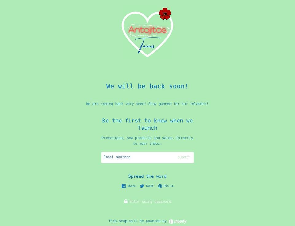 antojitostainos.com shopify website screenshot