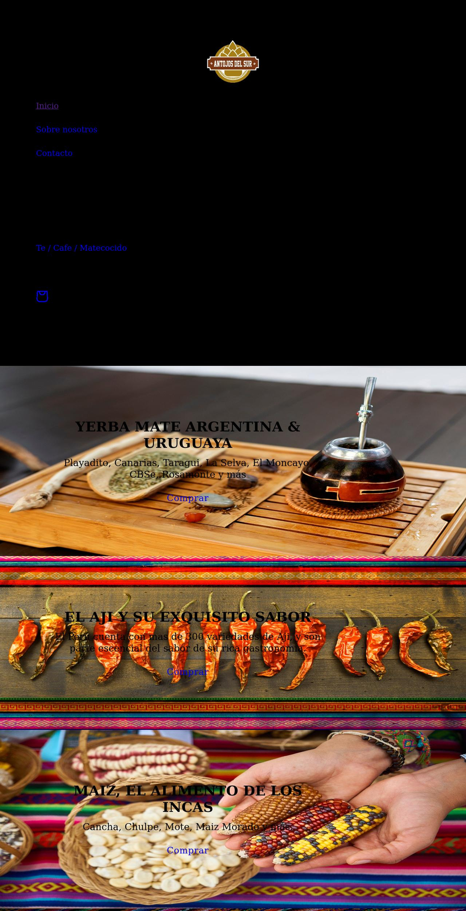 antojosdelsur.com shopify website screenshot