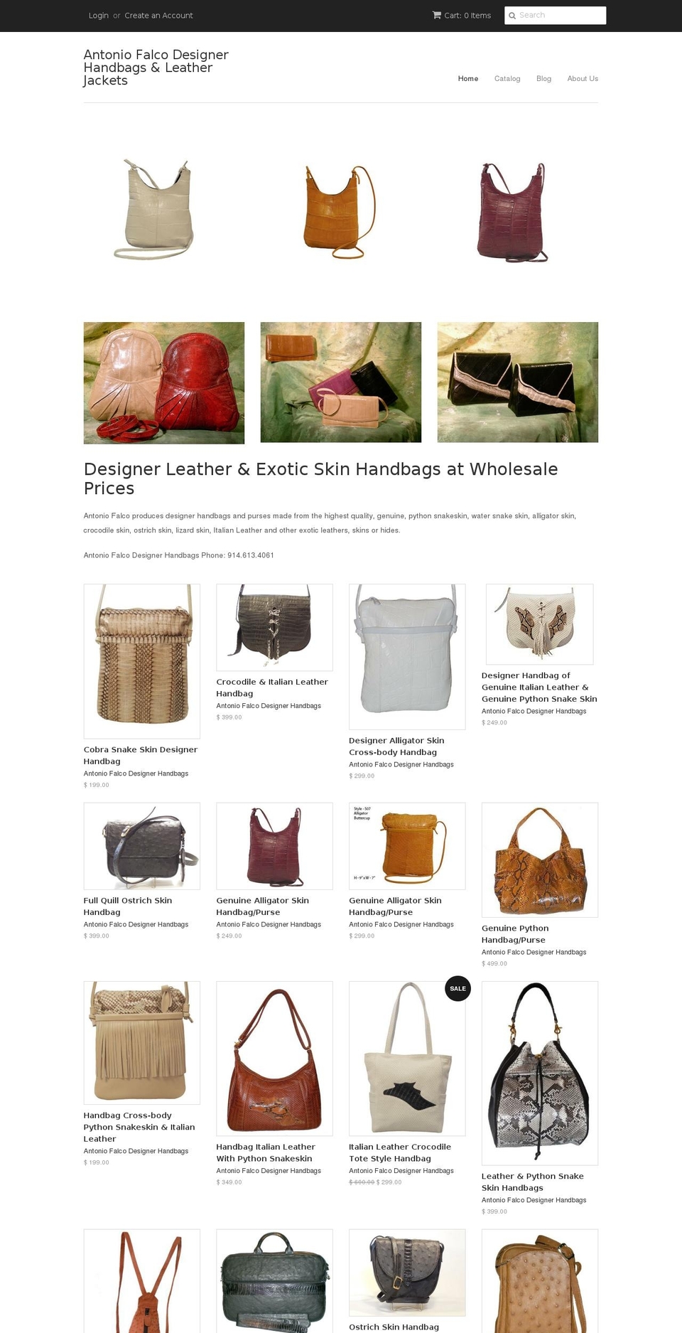 antoniofalcohandbags.com shopify website screenshot