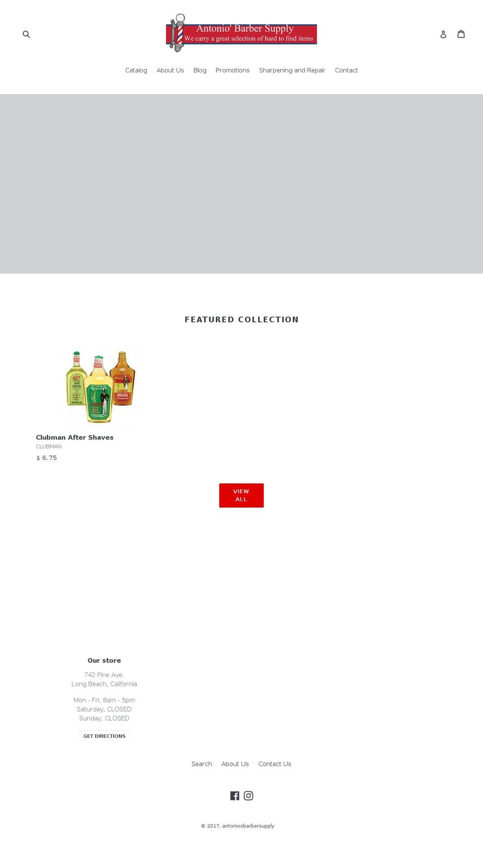 antoniosbarbersupply.com shopify website screenshot