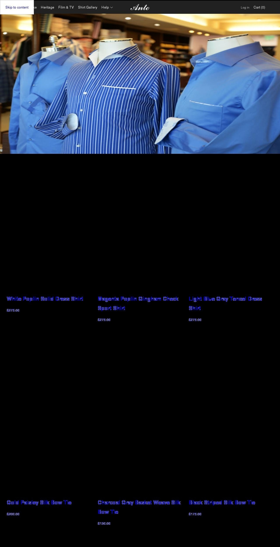 antoshirt.com shopify website screenshot