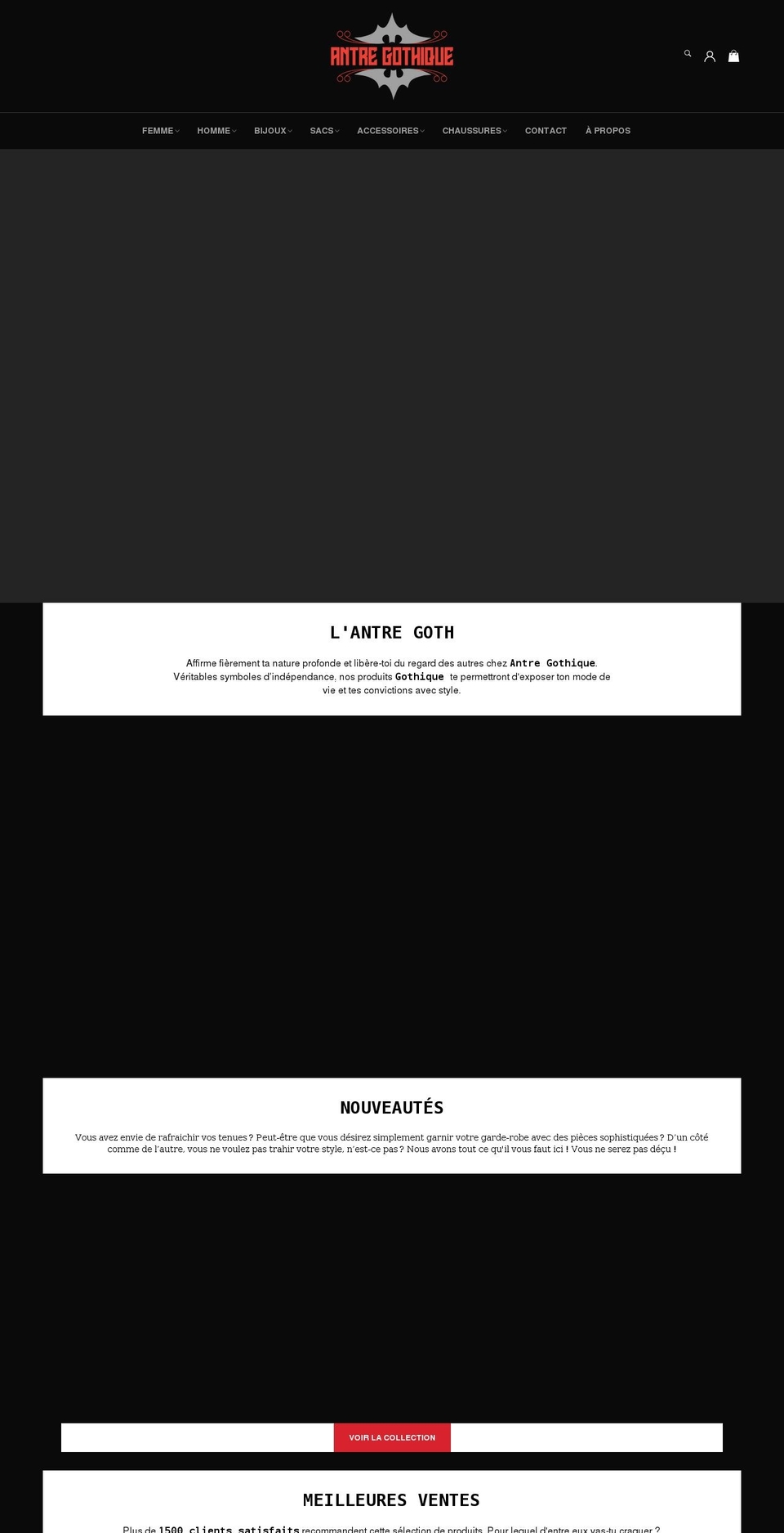 antregothique.com shopify website screenshot