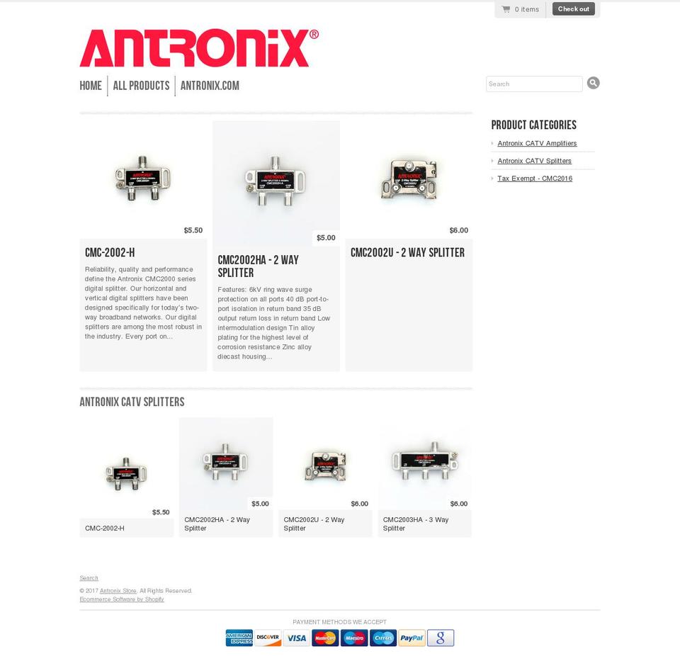 antronix-store.biz shopify website screenshot