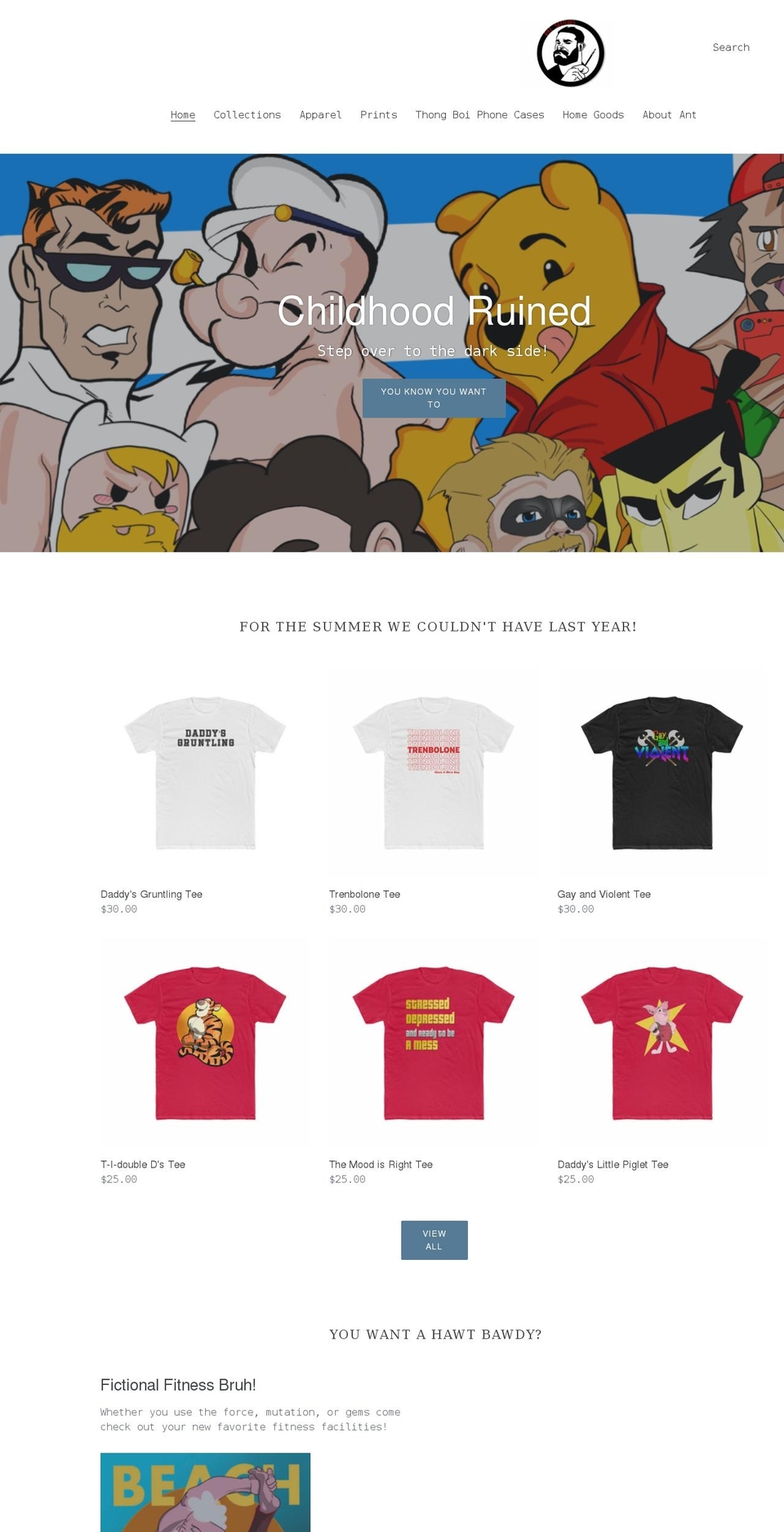 antsketches.com shopify website screenshot